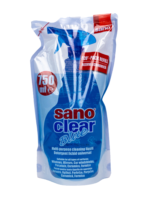 Sano Sanoclear средство для мытья окон, зеркал, фарфора. Запасной пакет. #7290012117275