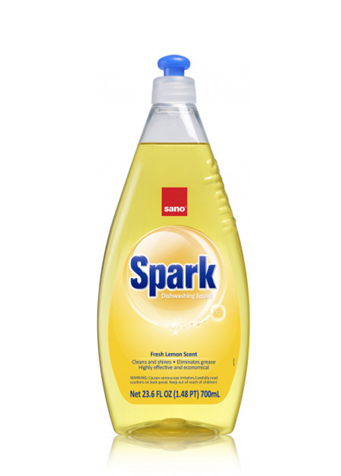 Sano Spark жидкое средство для мытья посуды с ароматом свежего лимона 700мл. #7290107280723