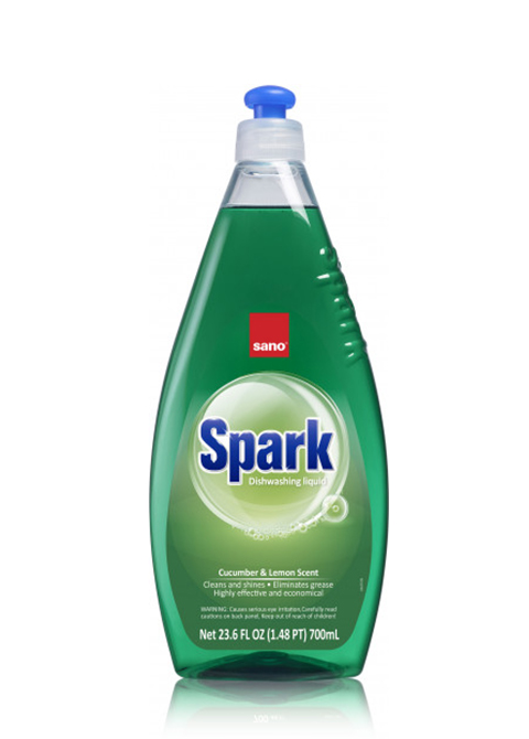 Sano Spark жидкое средство для мытья посуды с ароматом огурца и лимона 700мл. #7290107280747