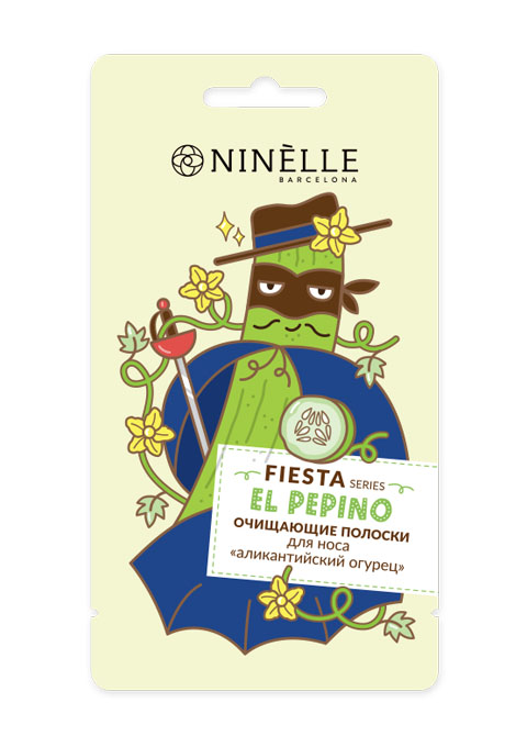 Ninelle очищающие полоски для носа "Аликантийский огурец" Fiesta #0445