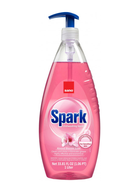 Sano Spark жидкое средство для мытья посуды Миндаль 1л. #7290108350555