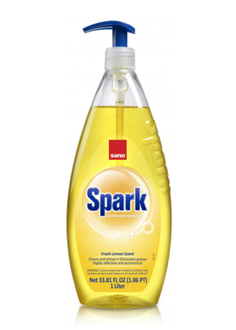 Sano Spark жидкое средство для мытья посуды с ароматом свежего лимона 1л. #7290107280761