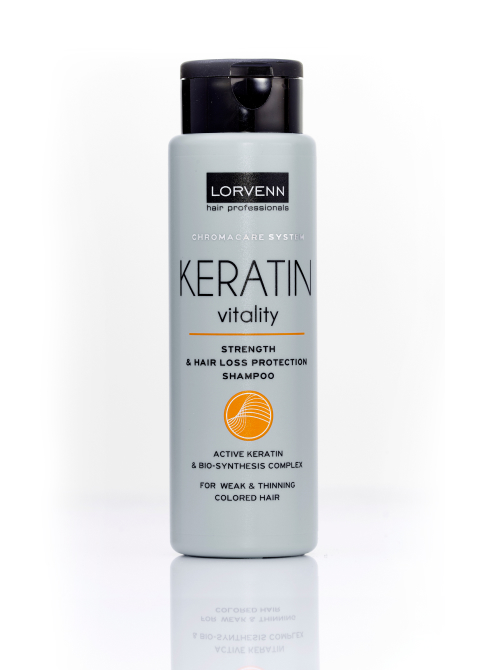 LORVENN KERATIN VITALITY Восстанавливающий шампунь с кератином для слабых и истонченных окрашенных волос 100мл