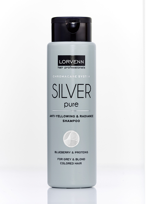 LORVENN SILVER PURE Специальный шампунь для седых, блондинистых,окрашенных, осветленных волос SILVER PURE 100мл